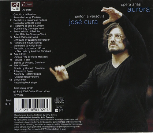 José Cura - Aurora - Ópera Arias Nuevo Cd