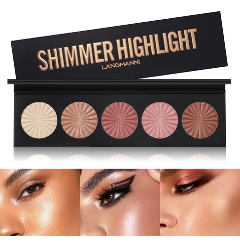 Iluminador Shimmer Face Contour Shiny Glow Highlight En Polv