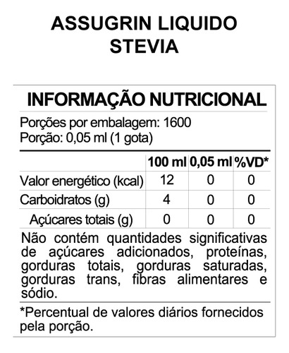 Kit 6 Adoçantes Líquido C/ Stevia Assugrin 80ml