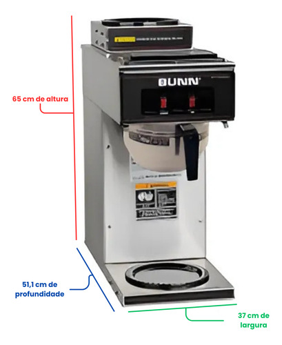 Kit De Máquina De Café Coado Bunn Vp17a Com Jarra E Filtros