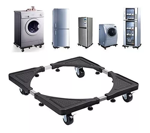 Soporte de base ajustable para lavadora con ruedas, almohadilla universal  antivibración, multifuncional, base ajustable móvil para refrigerador