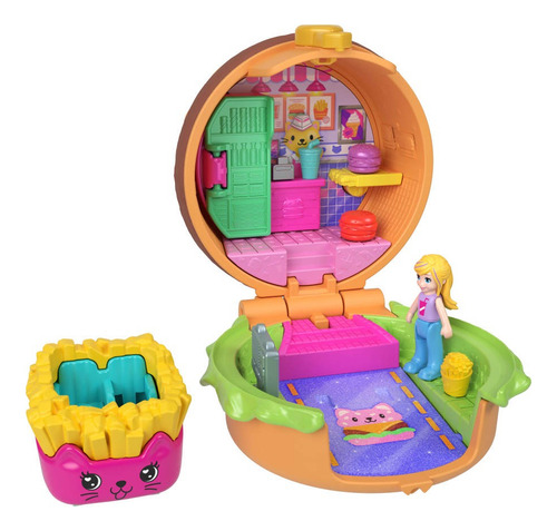 Polly Pocket Set de Juego Compacto Reveal Comidita Rápida