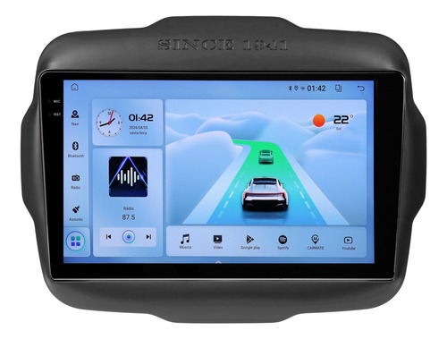 Multimidia Jeep Renegade Android 13 Auto 2gb 64gb Carplay 9p