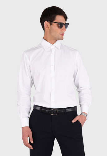 Camisa Formal Blanca Para Hombre