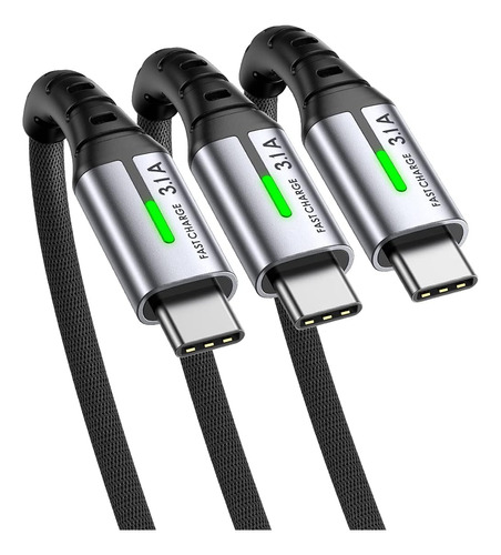 Cable Usb C Iniu, [paquete De 3, 1,6/6,6/6,6 Pies] 3.1 A, Ti