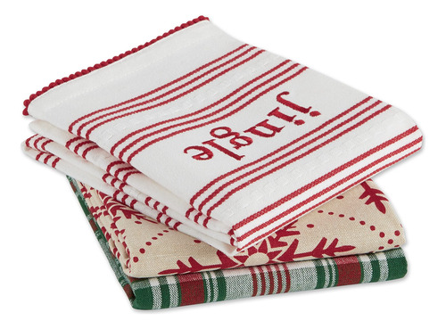 Juego De Toallas De Cocina Navideñas 45 X 71 Cm 3 Unidades