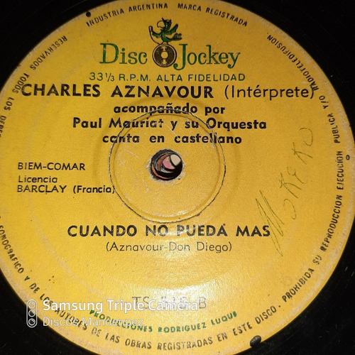 Simple Charles Aznavour Y Orq Paul Mauriat Disc Jockey  C12