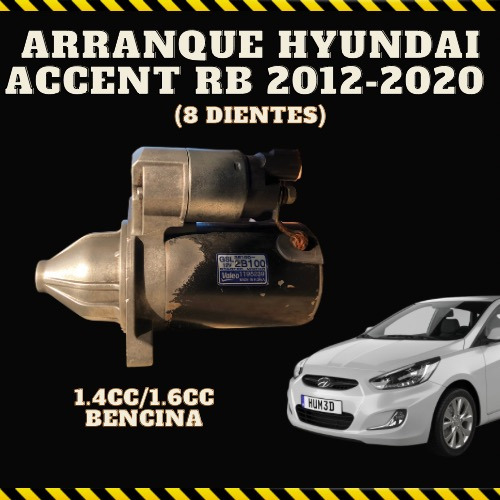 Motor De Arranque Hyundai Accent Rb 2012-2020 (8 Dientes) (Usado)