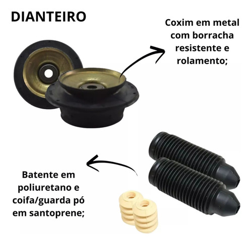 Kit Coxim Coifa Batente Dianteiro Gol Parati Saveiro G3 G4