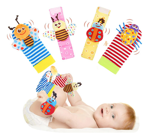 Baby Rattle Socks And Wrist Set, Perfect Baby Toys For 0-12.