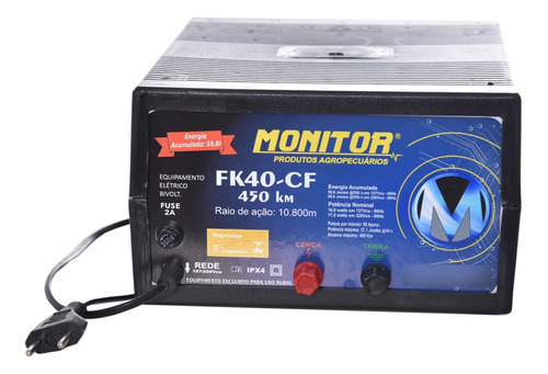 Eletrificador De Cerca Rural  450 Km Fk40-cf Monitor