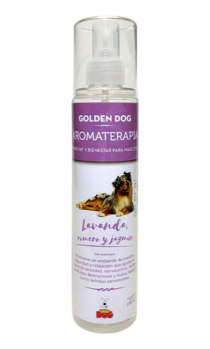 Aromaterapia Relajante Para Perro Golden Dog 250 Ml Lavanda