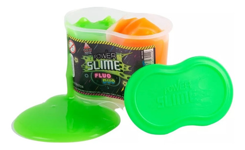 Imagen 3 de 5 de Slime Duo 2 En 1 Pote Color Fluorescente - Power Slime