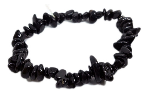 Pulseira De Cascalho De Pedra Turmalina Negra Natural