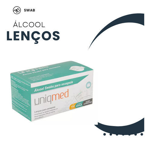 Kit 200 Alcool 70% Lenços Umedecidos Assepsia Antibacteria