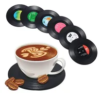 Comprar Posavasos De Vinilos - 6 Posavasos De Disco Moda Estilo Bar