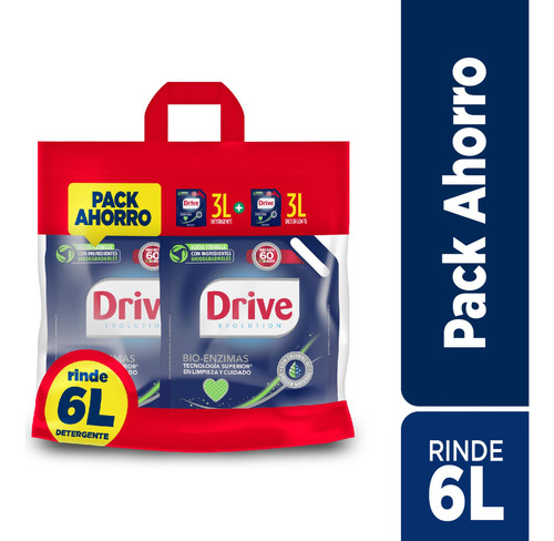 Drive Pack Detergente Líquido 2x3lts