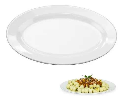 6 Travessa Melamina 26,5cm Oval Resistente Bandeja Petiscos