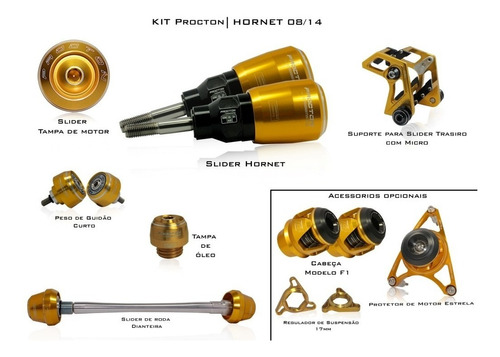 Kit Slider Tampas Procton Racing Honda Cb 600f Hornet