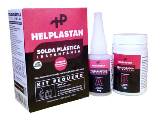 Solda Plástica Instantânea Pequeno Helplastan- 32g