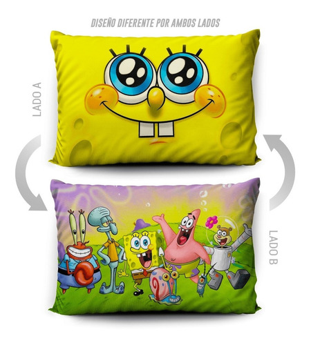 Imagen 5 de 5 de Funda De Almohada Bob Esponja 70x45cm Vudú Love