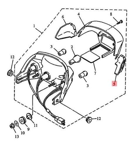 Acrilico Giro Trasero Izquierdo Yamaha T105 Crypton