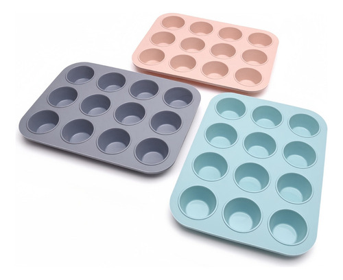 Molde De Silicona Antiadherente Para Cupcakes De 12 Agujeros