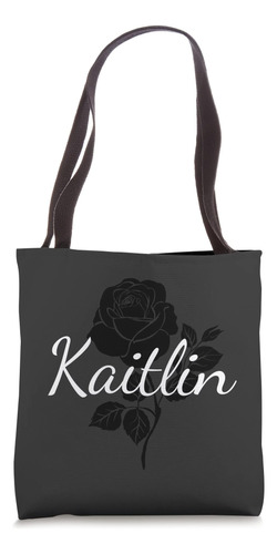 Kaitlin - Bolsa De Asas Personalizada Floral Negra Rosa Gris