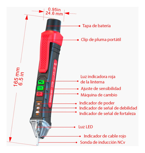 Tester Detector Probador Voltaje Sin Contacto Lápiz
