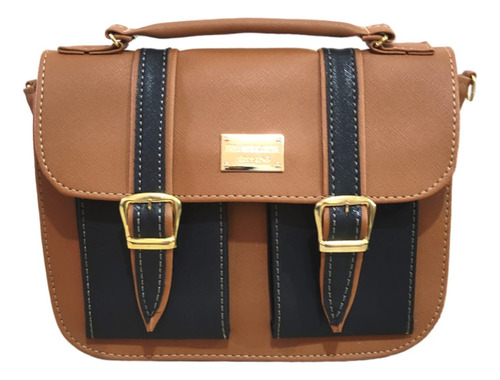 Mariconera Mod1325 Messenger Bolso Mujer Calidad Mayoreo Acabado de los herrajes Oro Color Marrón Color de la correa de hombro Marrón Diseño de la tela Sintético