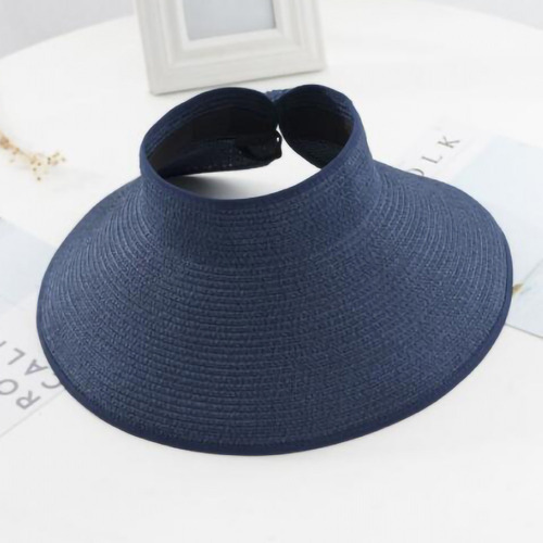 A Sombrero Ancho Enrollable De Paja For Mujer, Con Visera