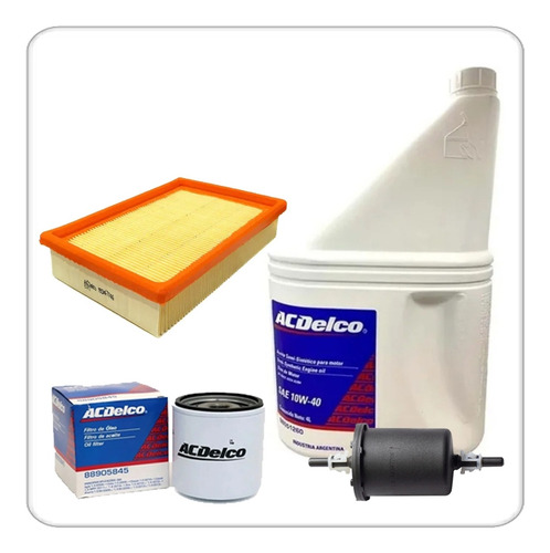 Imagen 1 de 11 de Kit Filtros + Aceite Acdelco Semisint 10w40 Chevrolet Celta
