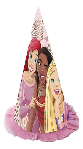 Bonete Cumpleaños De Princesas De Disney X1 - Cotillón Waf