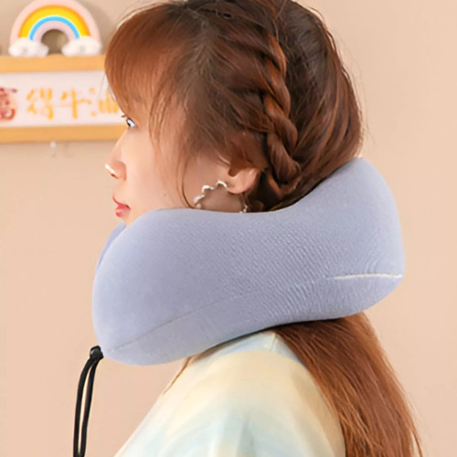 Cojín Para Cuello Modelo Rayado Ajustable Para Viajes Largos