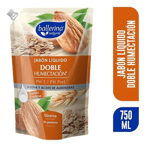 X2 Jabón Líquido Ballerina Natural 750 Ml Jabón Humectante