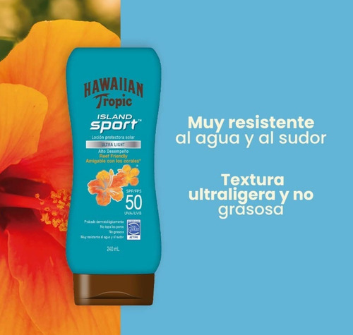 Protector Solar Hawaiian Tropic Island Sport Fps 50 240 Ml