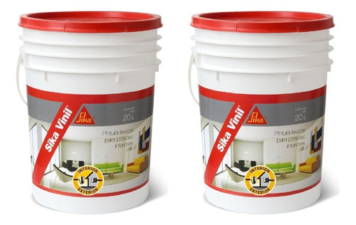 Pintura Interior Super Lavable Sika Vinil - Combo 20+20 Lt