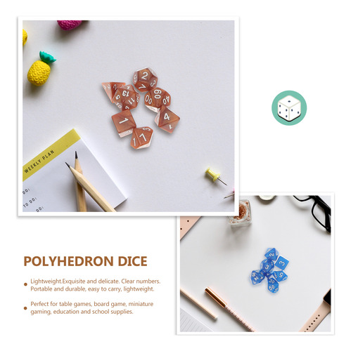 6 Juegos De Dados De Poliedro Acrílico Creativos Para Juegos