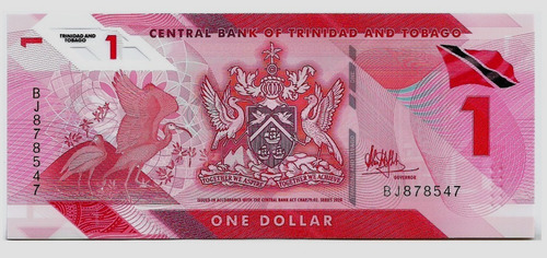 Fk Billete Trinidad Y Tobago 1 Dolar 2020 Polimero U N C