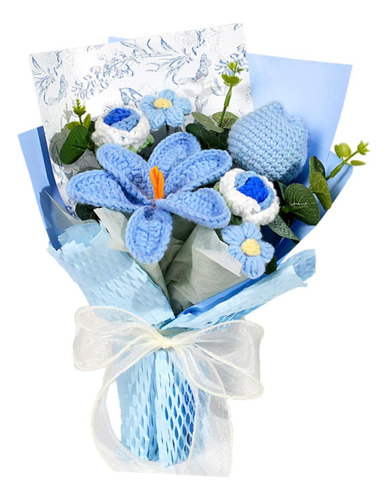 Ramo De Punto De Crochet Bouquet Bouquet Con Envoltura, Flor