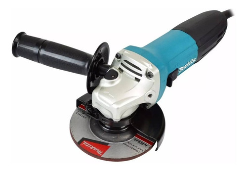 Esmeriladora angular Makita GA4530 color turquesa 720 W 120 V + accesorio