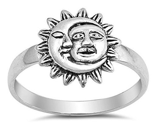 Anillo De Moda Del Espacio Del Universo Del Sol Y Luna Nueva