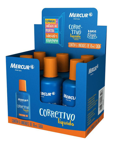 Corretivo Líquido Mercur 18ml Cx 6un