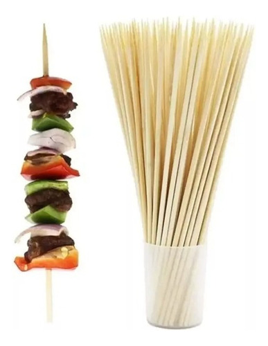 Palos Anticuchos 40cm Brocheta Pincho Papa Tornado Bambu