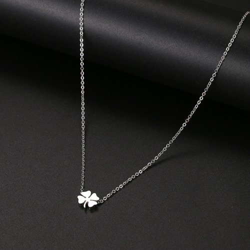Imagen 2 de 3 de Trebol Minimalista Collar Mujer Hombre Acero Inoxidable Moda