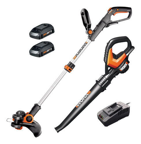 Worx 20v Trimmer And Blower Power Share Combo Kit - Wg916 (b