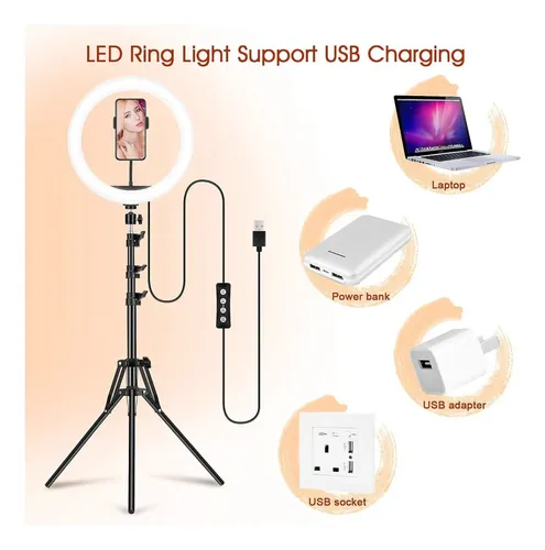 Aro De Luz Rgb 33cm Profesional Con Trípode Y 2mts Extensión