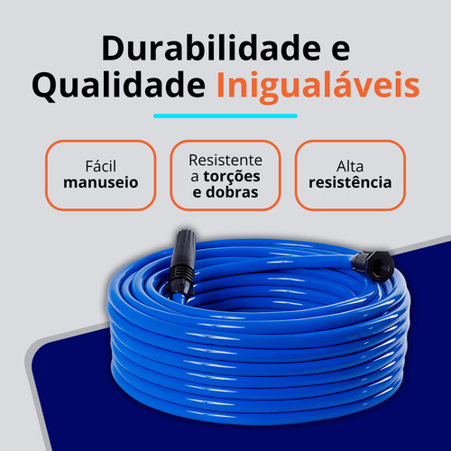 Mangueira De Quintal Duraflex Azul Reforçada 20 Metros