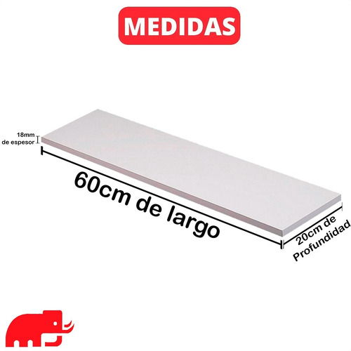 Imagen 3 de 10 de 2 Estantes Flotante Repisa Combo Ménsula Invisible 60x20x18