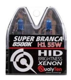 Lampada Qualyten H1 55w 8500k Super Branca Estilo Xenon Par